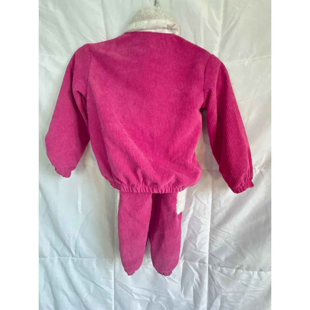 SHEIN Kids Pink Corduroy Sherpa Trim Jacket Pants Set Size 6Y‎